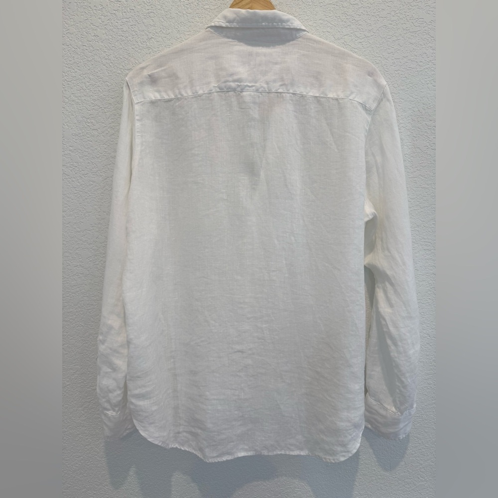 Frank & Eileen ‘Eileen’ Linen White Button-Up Shirt - Picture 3 of 5